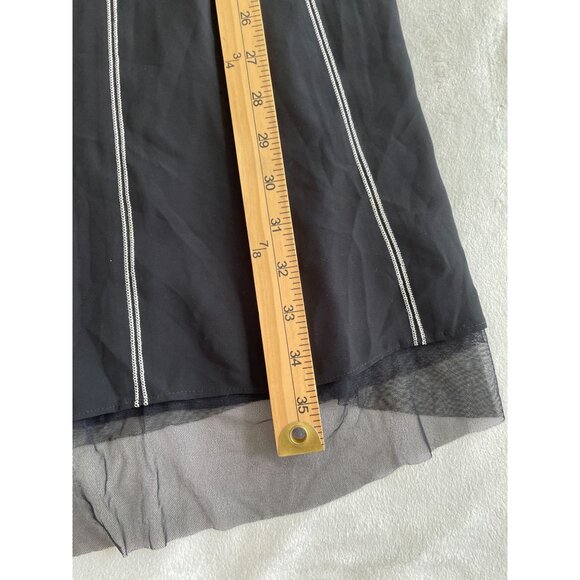 Ann Taylor Loft Sleeveless Black Dress With Silver Embroidery Size 6 Whimsigoth - Picture 5 of 8